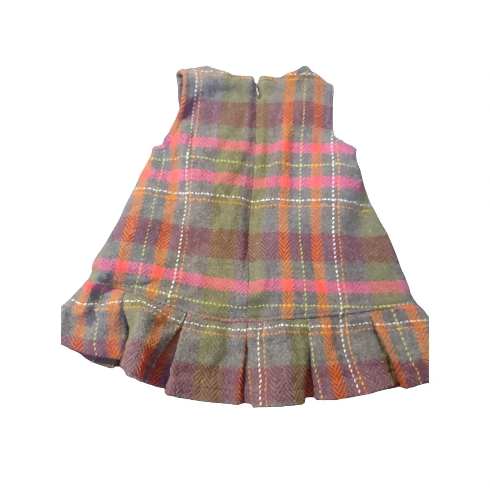 Gymboree Baby Girl Plaid Herringbone Jumper Dress Wool Blend 6-12 Months